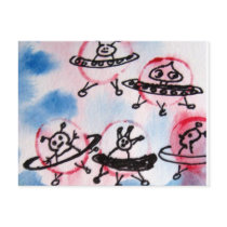 Alien Spacecraft Traffic Jam Post Card