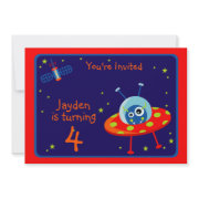 Alien Spaceship Birthday Party Invitation invitation