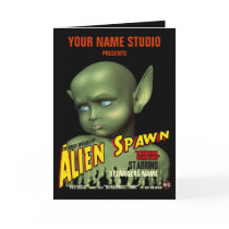 Alien Spawn B-Movie Poster Birthday Card