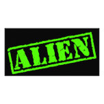Alien Stamp Photo Card Template
