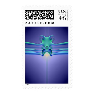 Alien Stingray Postage Stamp by Surfwearzcom