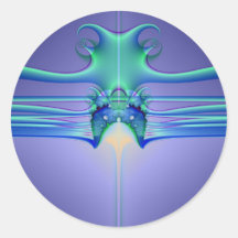 Alien Stingray Round Stickers