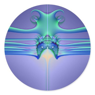 Alien Stingray Round Stickers by Surfwearzcom