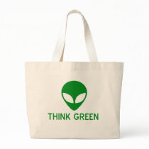 Alien Think Green Tote Bag