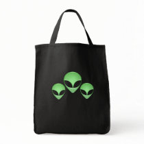 Alien Trio Black Grocery Tote Bag