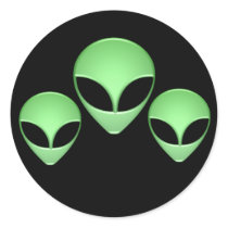 Alien Trio Black Sticker