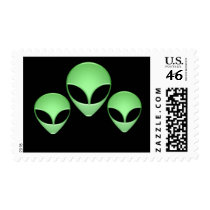 Alien Trio on Stamp