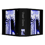 Alien Tropics - Fractal Art Design. Blue and White Vinyl Binders