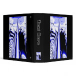 Alien Tropics - Fractal Art Design. Blue and White Vinyl Binder