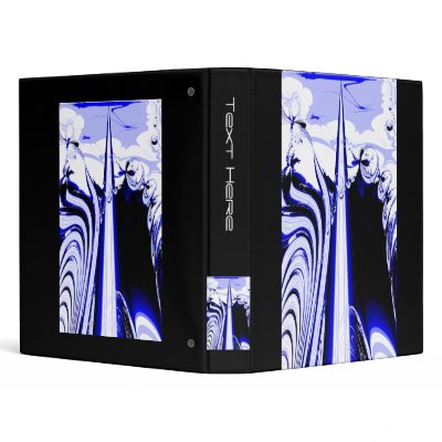 Alien Tropics - Fractal Art Design. Blue and White Vinyl Binders by PsyborgAli