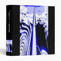 Alien Tropics - Fractal Art Design. Blue and White Vinyl Binders