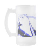 Alien Tropics - Fractal Art Design. Blue and White Mugs