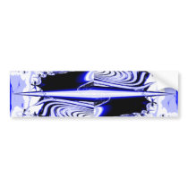 Alien Tropics Fractal. Blue & White Bumper Sticker bumper stickers
