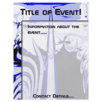 Alien Tropics Fractal. Blue & White. Flyer Modern!