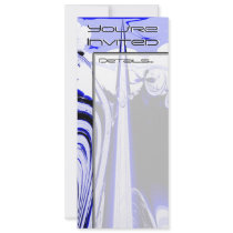 Alien Tropics Fractal. Blue & White. Invitation. by PsyborgAli Alien Tropics Fractal. Blue & White. Invitation.