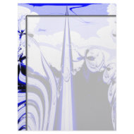 Alien Tropics Fractal. Blue & White. Letterhead letterhead