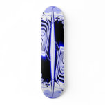 Alien Tropics Fractal. Blue & White. Skateboard Alien Tropics Fractal. Blue & White. Skateboard