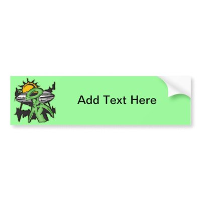 Alien UFO Bumper Stickers by sagart1952