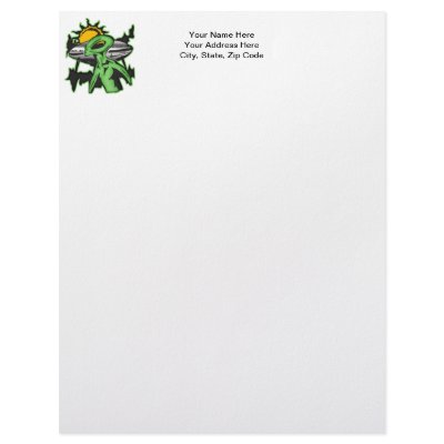 Alien UFO Letterhead Design by sagart1952