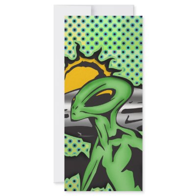 Alien UFO Rack Card Template by sagart1952