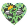 Alien UFO Heart Stickers