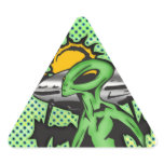 Alien UFO Triangle Sticker