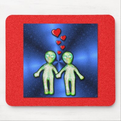 aLiEn VALENTINE! Mouse Pad by BitsOfWhimsy