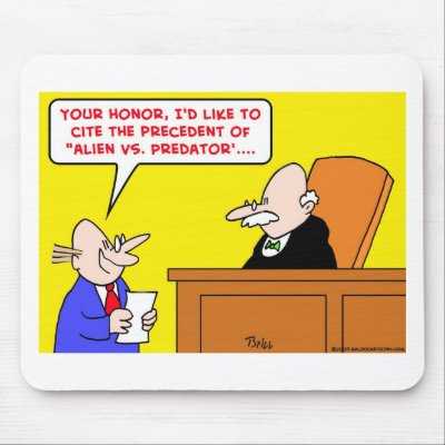 alien vs predator judge precedent mouse pad by rexfmay