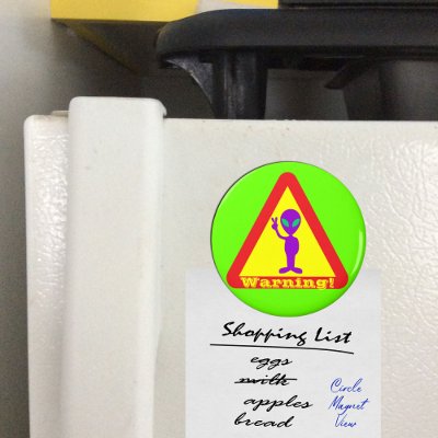 Alien Warning Refrigerator Magnets by funnyjokes