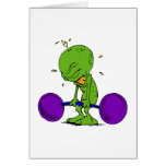 Alien Weight Lifter Greeting Card