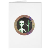 Alien window greeting card