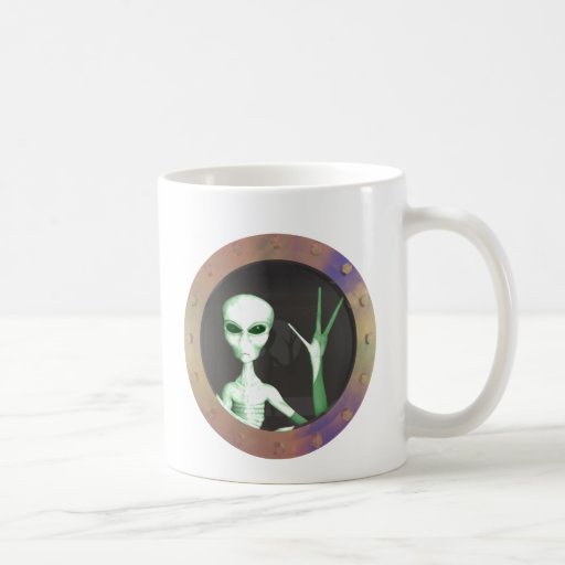 Alien window coffee mug
