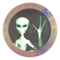 Alien window round stickers