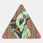 Alien Wired For Music Triangle Stickers Alien Wired For Music Triangle Stickers