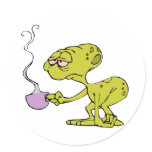 Alien with Coffee Stickers