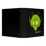 Alien with Giant Head driving UFO Vinyl Binder
