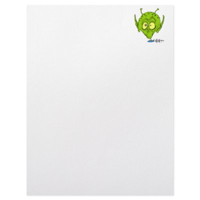 Alien with Giant Head driving UFO Letterhead Design by alien_nation