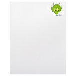 Alien with Giant Head driving UFO Letterhead Design