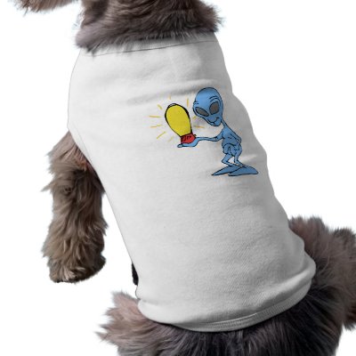 Alien with little rocket ship pet tshirt by alien_nation