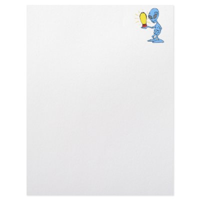 Alien with little rocket ship letterhead template by alien_nation