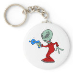Alien with ray gun keychains