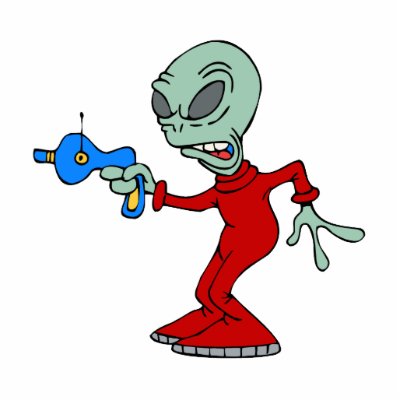 Alien with ray gun photo cut out by alien_nation