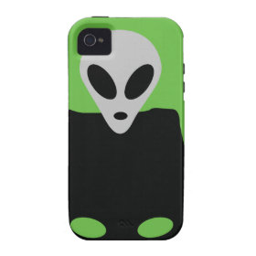 alien with ufo icon iPhone 4/4S cases