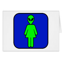 Alien Woman Greeting Cards