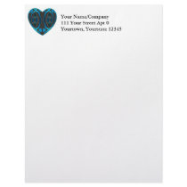 Alien Wood Heart Letterhead Template
