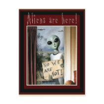 Aliens are here! - postcard