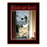 Aliens are here! - postcard