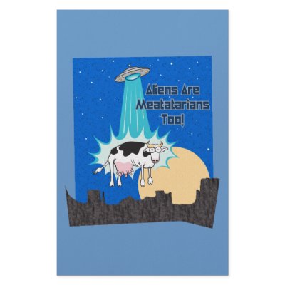 Aliens Are Meatatarians Too Stationery by GoMeatatarian