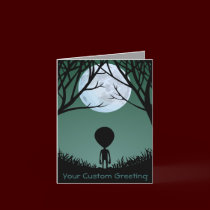 Aliens Art Cards Invitations Custom Halloween Card cards