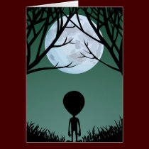 Aliens Art Cards Invitations Custom Halloween Card cards